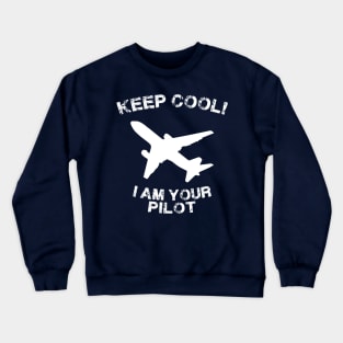 Because I'm The Captain aviation airpane pilot gift idea present Crewneck Sweatshirt